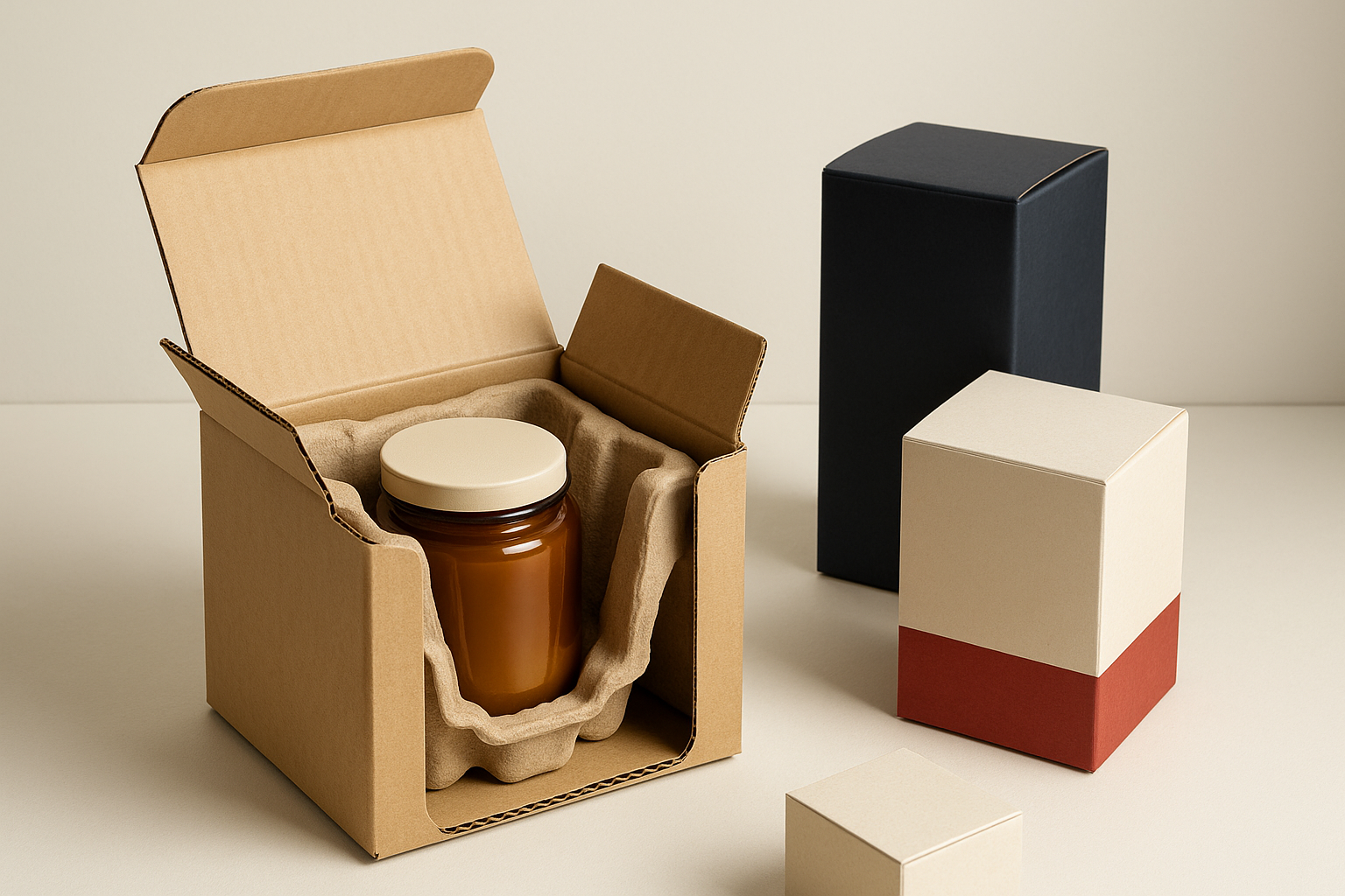 Candle boxes that stop jar breakage: collars, cradles and shipper design
