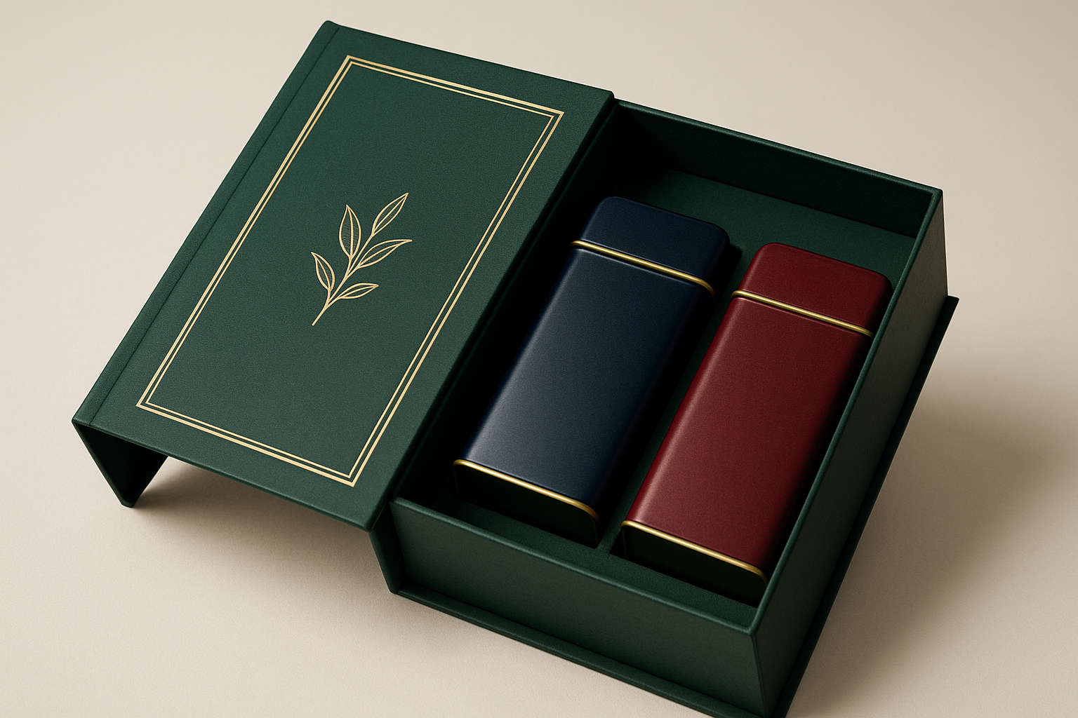 Coffee and tea gift boxes: dividers, tins and multilingual print runs