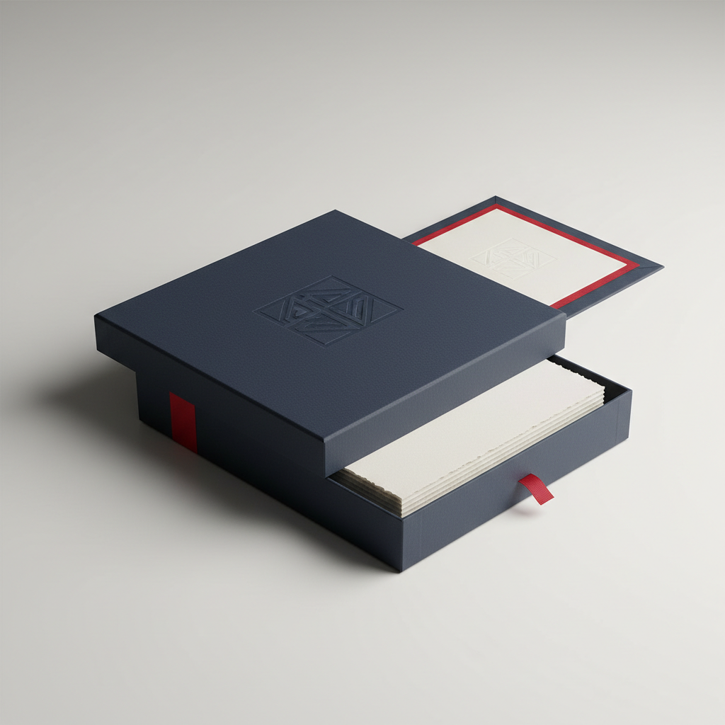 Project · rigid box w/ debossed logo
